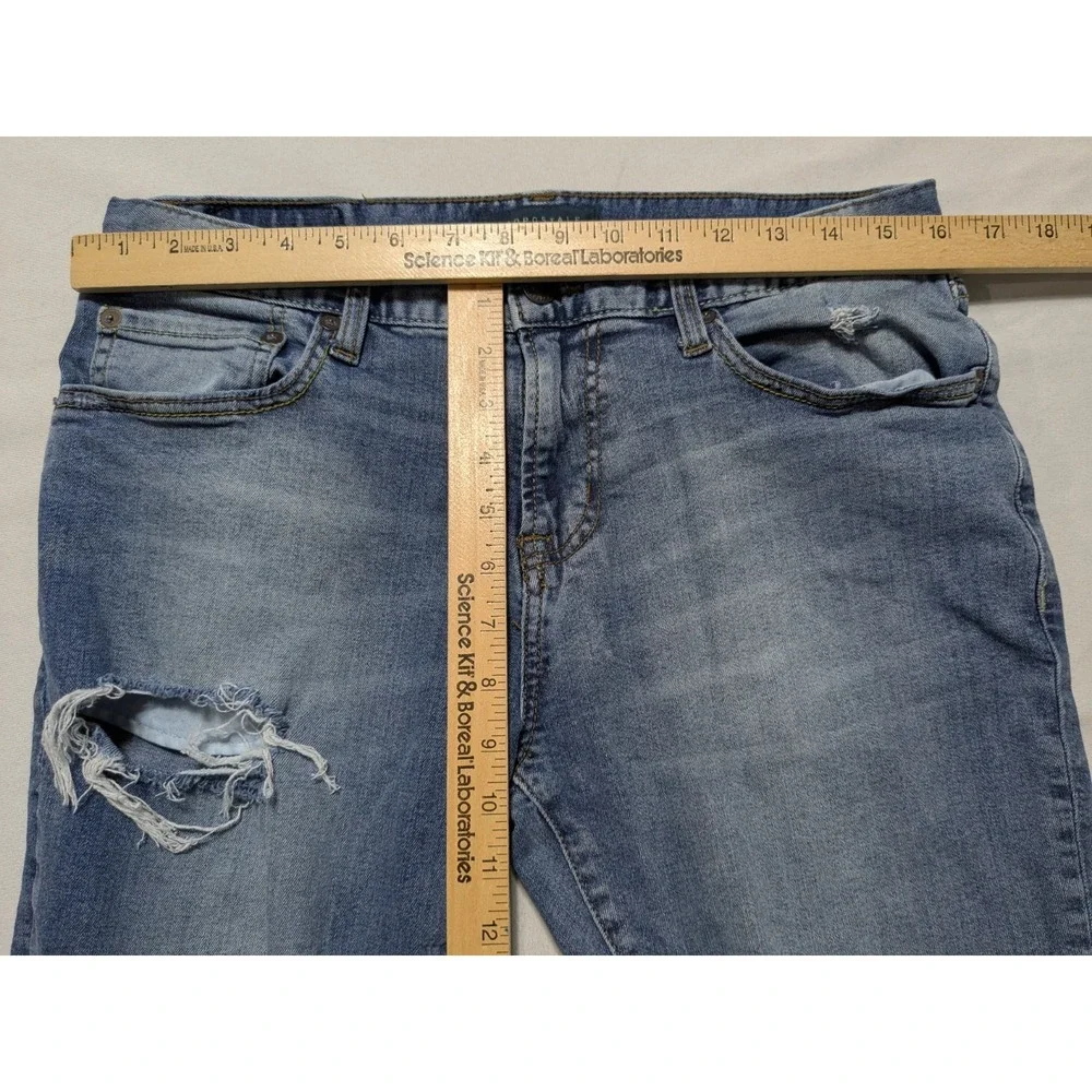 AEROPOSTALE SLIM Men 32X32 Distressed Stretch Denim Blue‎ Jeans